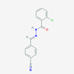 molecular formula C15H10ClN3O B324236 2-chloro-N'-(4-cyanobenzylidene)benzohydrazide 