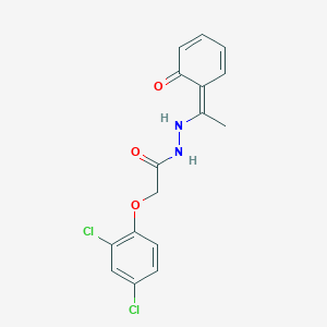 molecular formula C16H14Cl2N2O3 B324238 2-(2,4-dichlorophenoxy)-N'-[(1Z)-1-(6-oxocyclohexa-2,4-dien-1-ylidene)ethyl]acetohydrazide 
