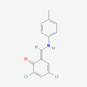 (6E)-2,4-dichloro-6-[(4-methylanilino)methylidene]cyclohexa-2,4-dien-1-one