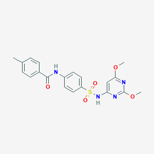 molecular formula C20H20N4O5S B324259 N-(4-{[(2,6-dimethoxy-4-pyrimidinyl)amino]sulfonyl}phenyl)-4-methylbenzamide 
