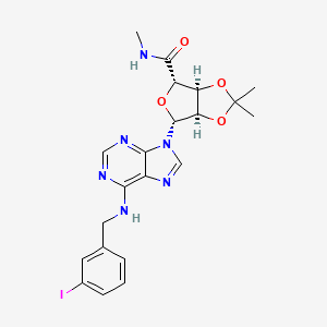 molecular formula C21H23IN6O4 B3242664 beta-D-Ribofuranuronamide, 1-deoxy-1-[6-[[(3-iodophenyl)methyl]amino]-9H-purin-9-yl]-N-methyl-2,3-O-(1-methylethylidene)- CAS No. 152918-48-4