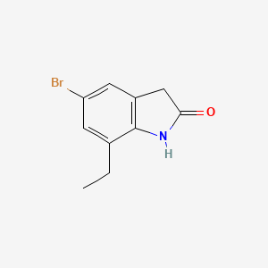 molecular formula C10H10BrNO B3242730 5-bromo-7-ethyl-2,3-dihydro-1H-indol-2-one CAS No. 1532015-60-3