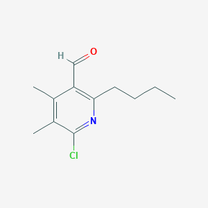 molecular formula C12H16ClNO B3242878 2-Butyl-6-chloro-4,5-dimethylnicotinaldehyde CAS No. 153806-75-8