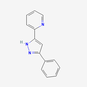 molecular formula C14H11N3 B3242935 2-(3-phenyl-1H-pyrazol-5-yl)pyridine CAS No. 15395-62-7