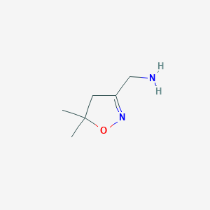 molecular formula C6H12N2O B3243001 (5,5-Dimethyl-4,5-dihydro-1,2-oxazol-3-yl)methanamine CAS No. 154153-25-0