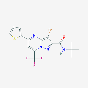 molecular formula C16H14BrF3N4OS B324309 3-bromo-N-(tert-butyl)-5-(2-thienyl)-7-(trifluoromethyl)pyrazolo[1,5-a]pyrimidine-2-carboxamide 