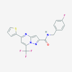 molecular formula C19H12F4N4OS B324310 N-(4-fluorobenzyl)-5-(2-thienyl)-7-(trifluoromethyl)pyrazolo[1,5-a]pyrimidine-2-carboxamide 