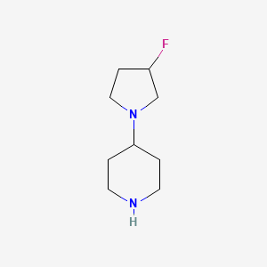 molecular formula C9H17FN2 B3243141 4-(3-Fluoro-pyrrolidin-1-yl)-piperidine CAS No. 1547144-96-6