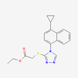 Ethyl 2-[[4-(4-cyclopropylnaphthalen-1-yl)-1,2,4-triazol-3-yl]sulfanyl]acetate