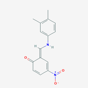 molecular formula C15H14N2O3 B324317 (6E)-6-[(3,4-dimethylanilino)methylidene]-4-nitrocyclohexa-2,4-dien-1-one 