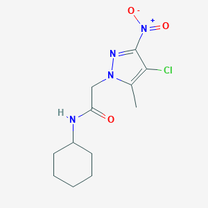 molecular formula C12H17ClN4O3 B324320 2-(4-Chloro-5-methyl-3-nitro-pyrazol-1-yl)-N-cyclohexyl-acetamide 
