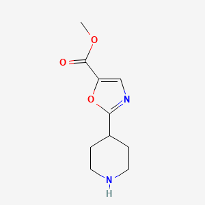 molecular formula C10H14N2O3 B3243219 Methyl 2-(piperidin-4-yl)-1,3-oxazole-5-carboxylate CAS No. 1554426-14-0