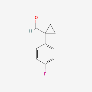 molecular formula C10H9FO B3243273 1-(4-Fluorophenyl)cyclopropanecarbaldehyde CAS No. 155598-00-8