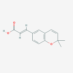molecular formula C14H14O3 B3243323 2-Propenoic acid, 3-(2,2-dimethyl-2H-1-benzopyran-6-yl)- CAS No. 156027-74-6