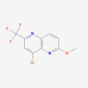 molecular formula C10H6BrF3N2O B3243393 4-Bromo-6-methoxy-2-(trifluoromethyl)-1,5-naphthyridine CAS No. 1565779-84-1