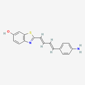 molecular formula C17H14N2OS B3243395 2-((1E,3E)-4-(4-aminophenyl)buta-1,3-dienyl)benzo[d]thiazol-6-ol CAS No. 1565797-26-3
