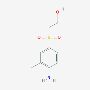 molecular formula C9H13NO3S B3243400 2-(4-Amino-3-methylbenzenesulfonyl)ethan-1-ol CAS No. 1566347-08-7
