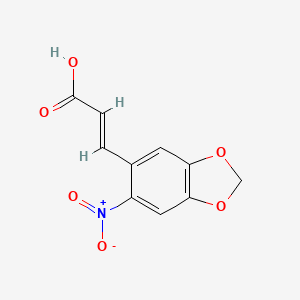 molecular formula C10H7NO6 B3243414 3-(6-硝基苯并[d][1,3]二氧杂环-5-基)丙烯酸 CAS No. 156774-73-1