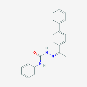 molecular formula C21H19N3O B324342 Ethanone, 1-(4-biphenyl)-, 4-phenylsemicarbazone 