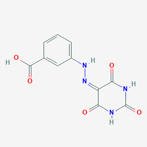 3-[2-(2,4,6-trioxo-1,3-diazinan-5-ylidene)hydrazinyl]benzoic acid