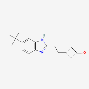 molecular formula C17H22N2O B3243446 3-(2-(6-(tert-butyl)-1H-benzo[d]imidazol-2-yl)ethyl)cyclobutanone CAS No. 1571060-90-6