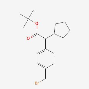 molecular formula C18H25BrO2 B3243454 tert-Butyl 2-(4-(bromomethyl)phenyl)-2-cyclopentylacetate CAS No. 157312-16-8