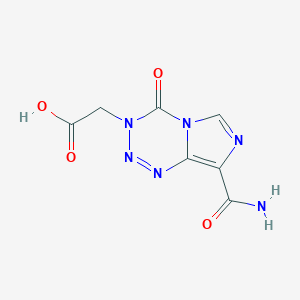 molecular formula C7H6N6O4 B3243475 2-(8-Carbamoyl-4-oxoimidazo[5,1-d][1,2,3,5]tetrazin-3(4H)-yl)acetic acid CAS No. 157466-98-3