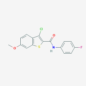 molecular formula C16H11ClFNO2S B324348 3-chloro-N-(4-fluorophenyl)-6-methoxy-1-benzothiophene-2-carboxamide 