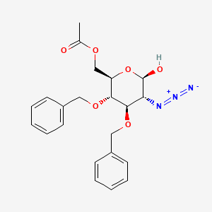 molecular formula C22H25N3O6 B3243523 2-Azido-2-deoxy-3,4-bis-O-(phenylmethyl)-beta-D-glucopyranose 6-acetate CAS No. 157896-03-2