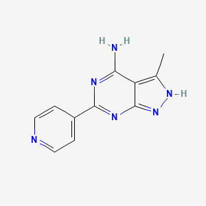 3-Methyl-6-(pyridin-4-YL)-1H-pyrazolo[3,4-D]pyrimidin-4-amine