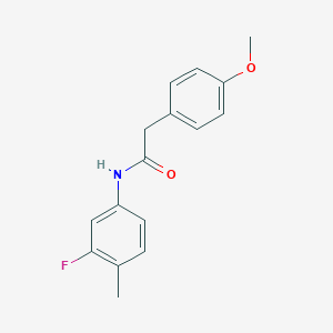 molecular formula C16H16FNO2 B324354 N-(3-fluoro-4-methylphenyl)-2-(4-methoxyphenyl)acetamide 