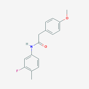 N-(3-fluoro-4-methylphenyl)-2-(4-methoxyphenyl)acetamide