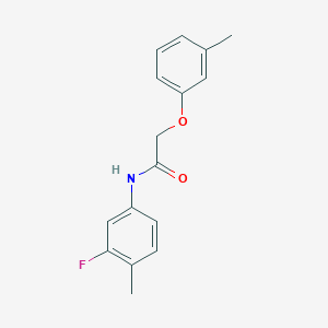 molecular formula C16H16FNO2 B324357 N-(3-fluoro-4-methylphenyl)-2-(3-methylphenoxy)acetamide 