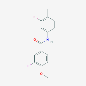 molecular formula C15H13FINO2 B324359 N-(3-fluoro-4-methylphenyl)-3-iodo-4-methoxybenzamide 