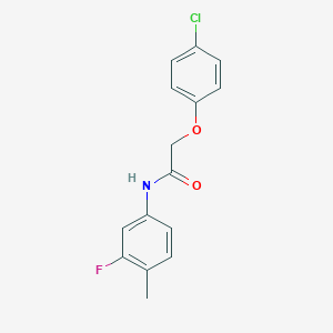 molecular formula C15H13ClFNO2 B324360 2-(4-chlorophenoxy)-N-(3-fluoro-4-methylphenyl)acetamide 
