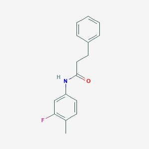 molecular formula C16H16FNO B324369 N-(3-fluoro-4-methylphenyl)-3-phenylpropanamide 
