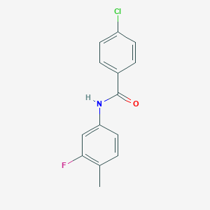 molecular formula C14H11ClFNO B324370 4-chloro-N-(3-fluoro-4-methylphenyl)benzamide 