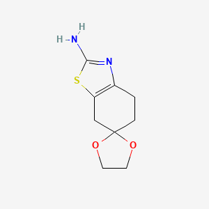 molecular formula C9H12N2O2S B3243709 5,7-二氢-4H-螺[1,3-苯并噻唑-6,2'-[1,3]二氧杂环]-2-胺 CAS No. 159015-33-5