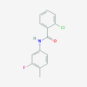 molecular formula C14H11ClFNO B324371 2-chloro-N-(3-fluoro-4-methylphenyl)benzamide 