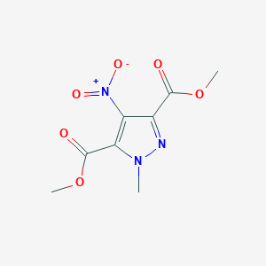 molecular formula C8H9N3O6 B3243798 Dimethyl 1-methyl-4-nitro-1H-pyrazole-3,5-dicarboxylate CAS No. 159427-78-8