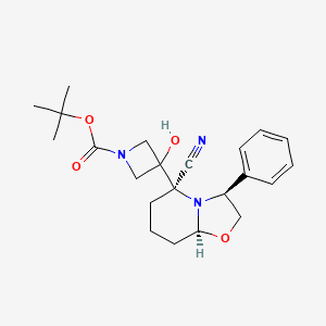 Tert-butyl 3-((3S,5R,8AS)-5-cyano-3-phenylhexahydro-5H-oxazolo[3,2-A]pyridin-5-YL)-3-hydroxyazetidine-1-carboxylate