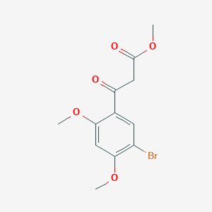 molecular formula C12H13BrO5 B3243882 Benzenepropanoic acid, 5-bromo-2,4-dimethoxy-beta-oxo-, methyl ester CAS No. 1598387-86-0