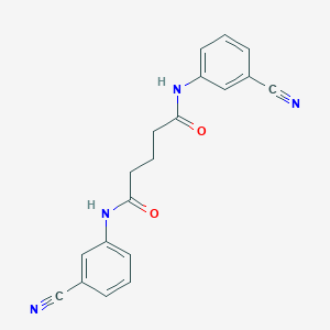 molecular formula C19H16N4O2 B324391 N,N'-bis(3-cyanophenyl)pentanediamide 