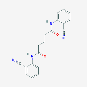 molecular formula C19H16N4O2 B324393 N,N'-bis(2-cyanophenyl)pentanediamide 