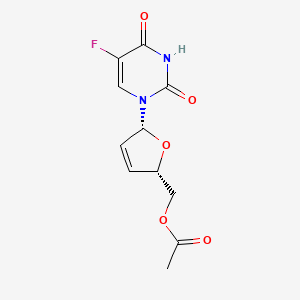 molecular formula C11H11FN2O5 B3243964 [(2S,5R)-5-(5-Fluoro-2,4-dioxopyrimidin-1-yl)-2,5-dihydrofuran-2-yl]methyl acetate CAS No. 160203-74-7