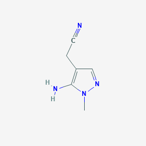 molecular formula C6H8N4 B3244007 2-(5-Amino-1-methyl-1H-pyrazol-4-yl)acetonitrile CAS No. 160662-05-5