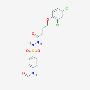 molecular formula C18H19Cl2N3O5S B324402 N-[4-({2-[4-(2,4-dichlorophenoxy)butanoyl]hydrazino}sulfonyl)phenyl]acetamide 