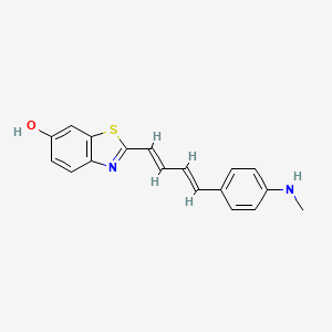 molecular formula C18H16N2OS B3244032 2-((1E,3E)-4-(4-(methylamino)phenyl)buta-1,3-dienyl)benzo[d]thiazol-6-ol CAS No. 1609195-15-4