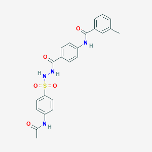 molecular formula C23H22N4O5S B324405 N-{4-[(2-{[4-(acetylamino)phenyl]sulfonyl}hydrazino)carbonyl]phenyl}-3-methylbenzamide 