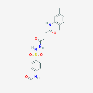 molecular formula C20H24N4O5S B324407 4-(2-{[4-(acetylamino)phenyl]sulfonyl}hydrazino)-N-(2,5-dimethylphenyl)-4-oxobutanamide 
